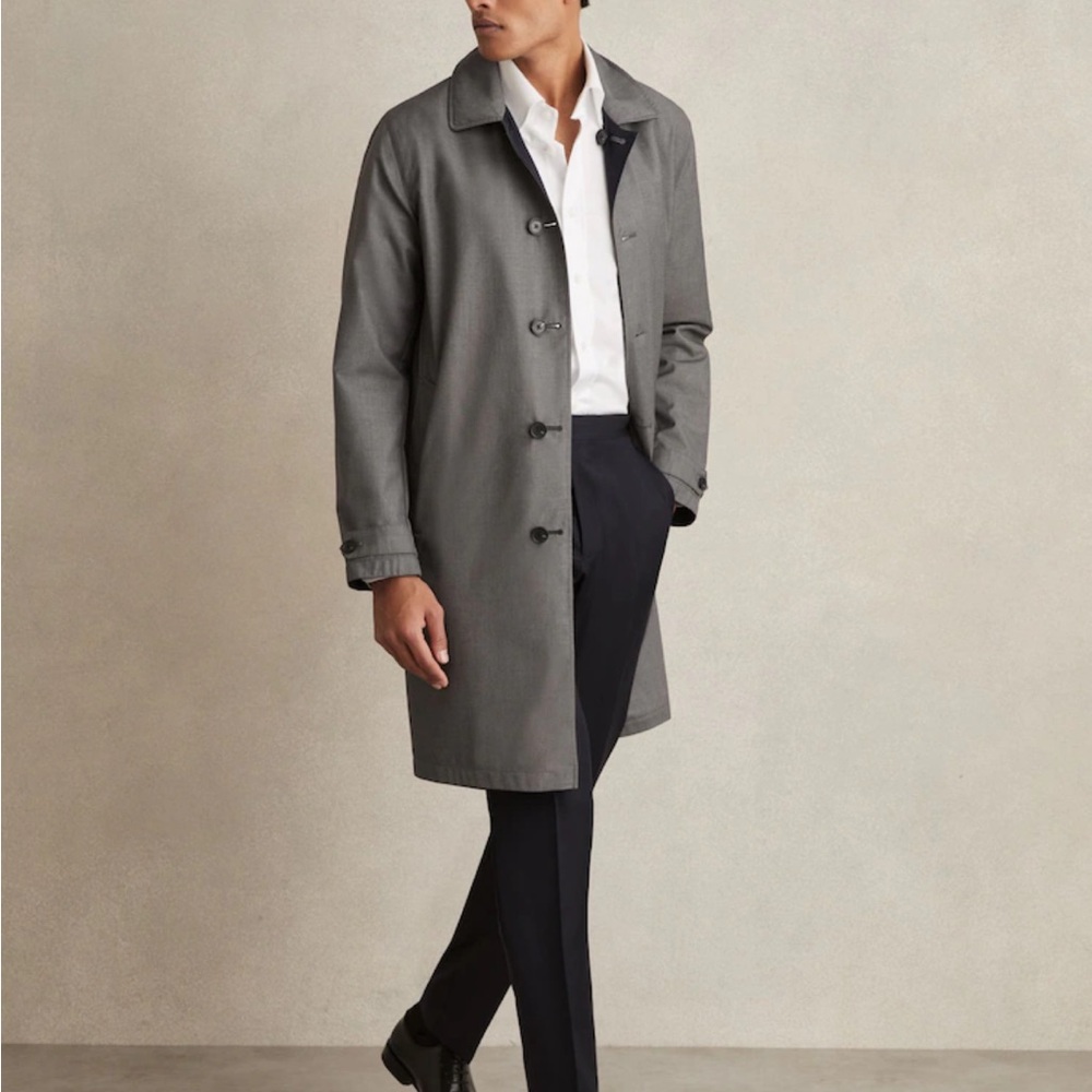 Reiss Men’s VITAL
REVERSIBLE MID-LENGTH COAT IN NAVY/GREY - Picture 2 of 12
